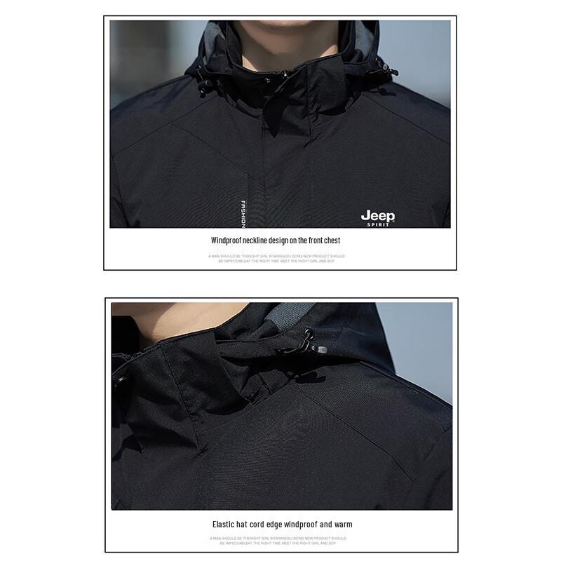 JEEP SPIRIT Men's Hooded Casual Outdoor Jacket