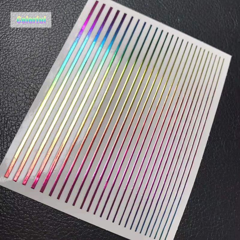 12Pcs/1pcs Nail Lines Strip Stickers Gold/Silver Metal CurveStrip Tape Decals Self-Adhesive Slider DIY Manicure Nail Art Sticker