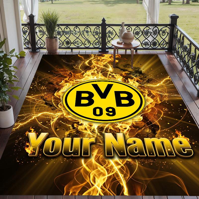 Benutzerdefinierter Teppich mit Aufdruck Borussia Dortmund Rutschfester Bodenbelag Für Wohnzimmer-Dekoration