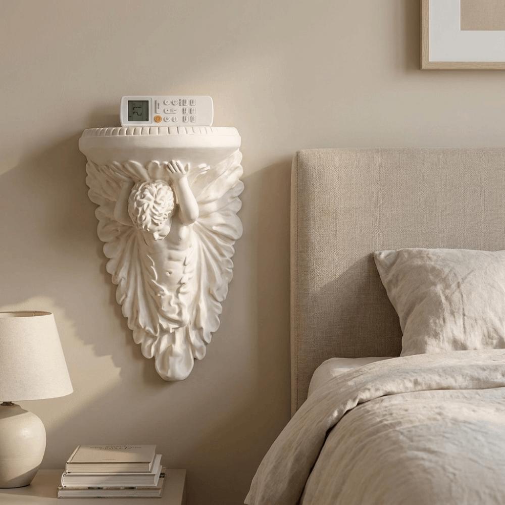 3D Printed Angel Floating Shelf European Style Decorative Wall Bracket Wall Storage Rack  Entryway