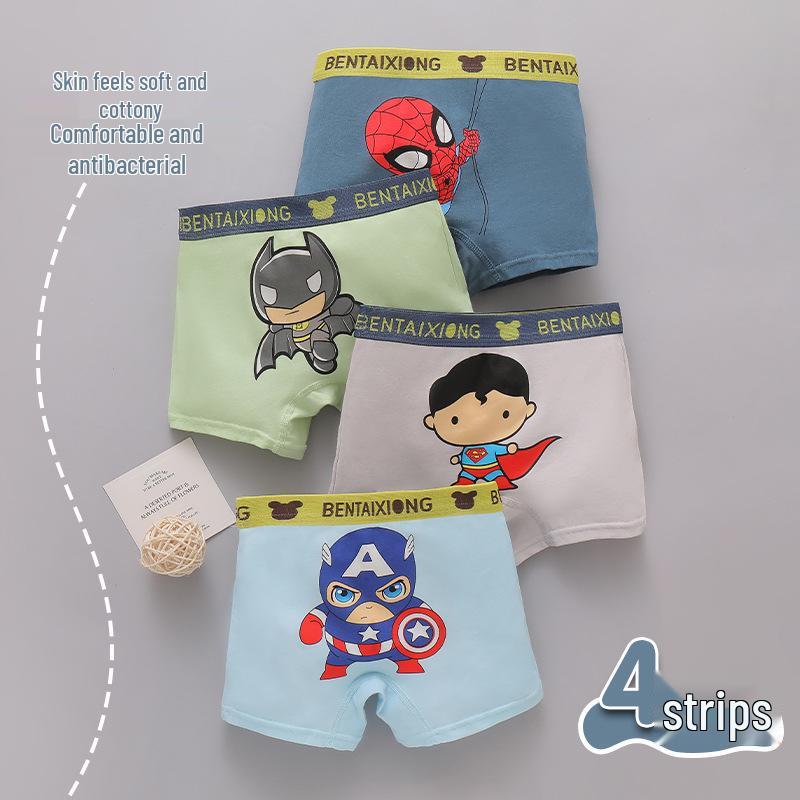 Boxers antibactériens en pur coton pour enfants et bébés