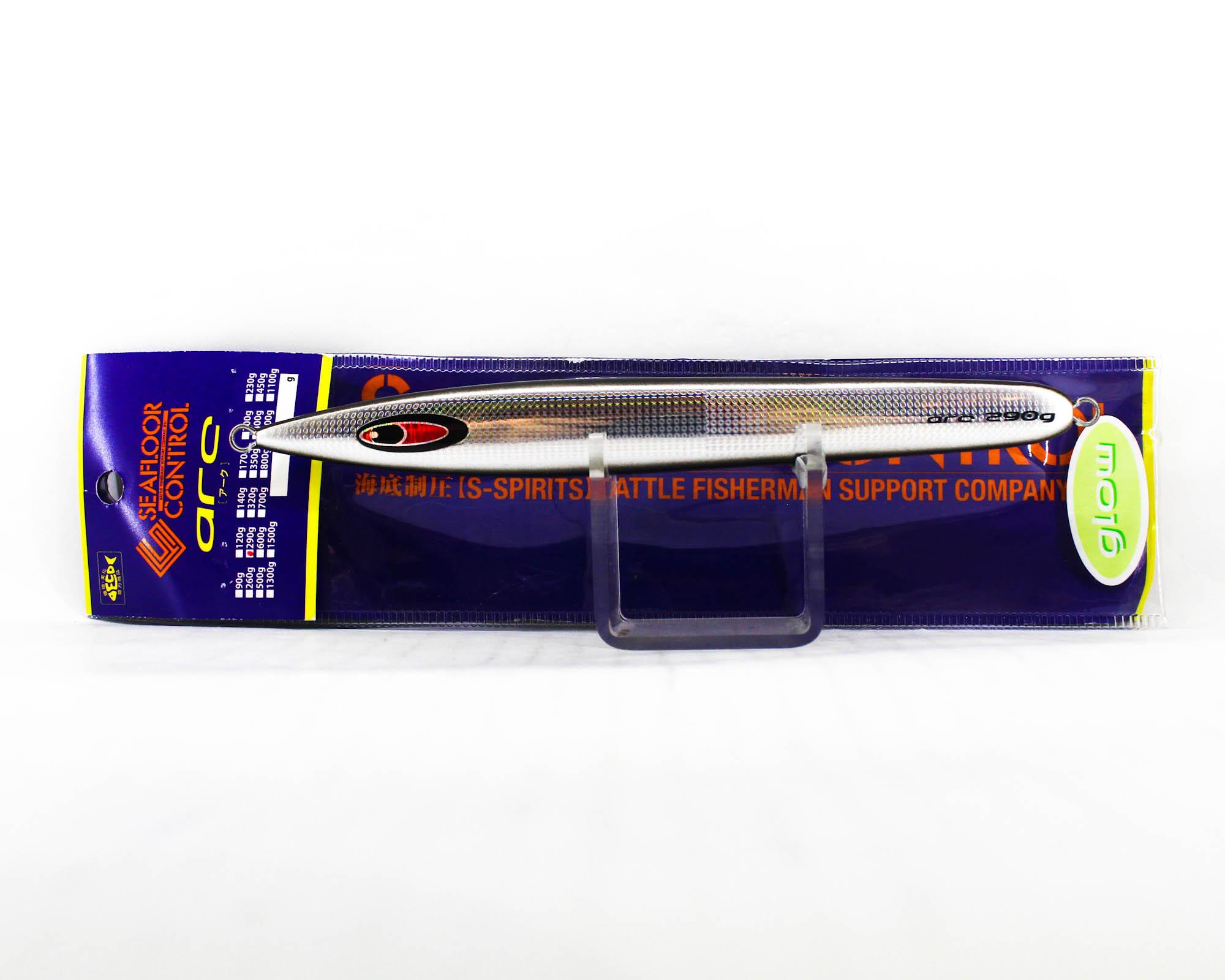 Seafloor Control Metal Jig Arc 290 grams Silver Black Zebra Glow GR (5994)