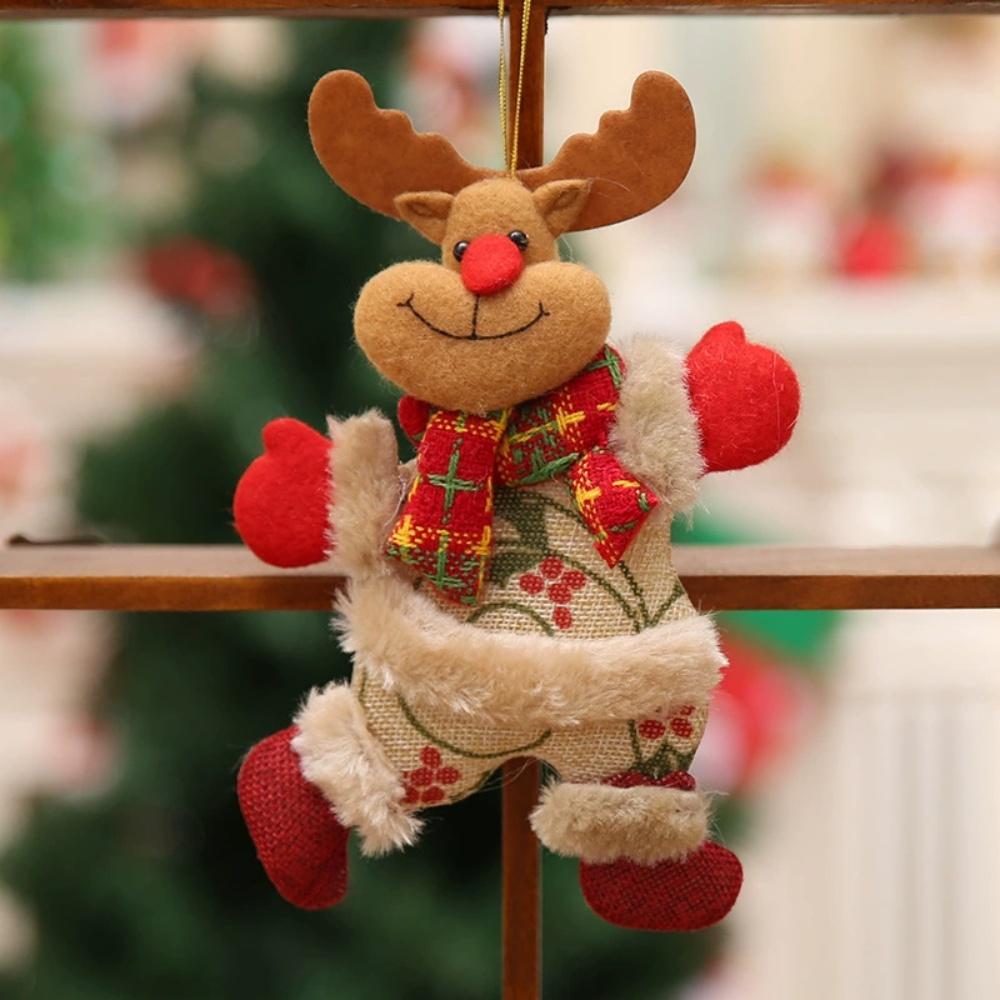 4Pcs Christmas Tree Hanging Ornament Dancing Santa Doll Pendant Decora