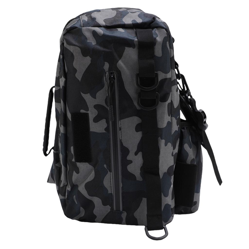 Fishing Sling Bag with Rod Holder Nylon Rainproof Lightweight Fishing Tackle Storage Backpack for Outdoor Fishing Gears