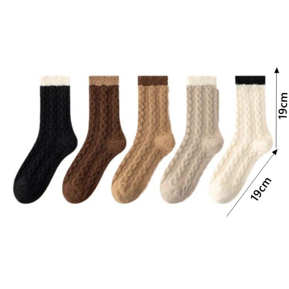 Fluffy Mid-Tube Socks Plush and Thickened Cozy Slipper Socks New Fuzzy Socks