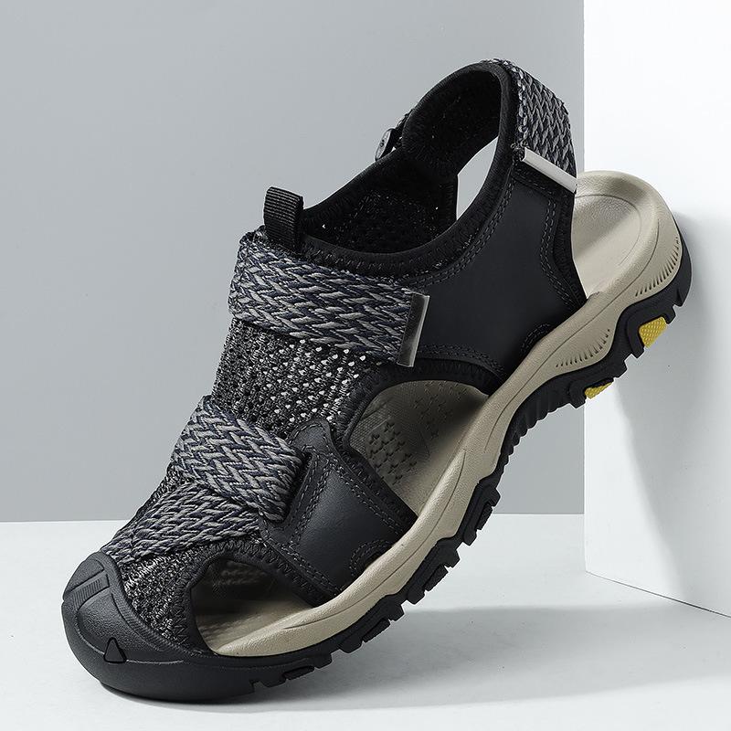 Sandals summer mesh sports casual shoes large size outdoor bag head non-slip wading beach shoes