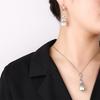Jewelry Copper Bottom Gold-Plated Inlaid Pearl Temperament Leaf Set Female 16-14Mm