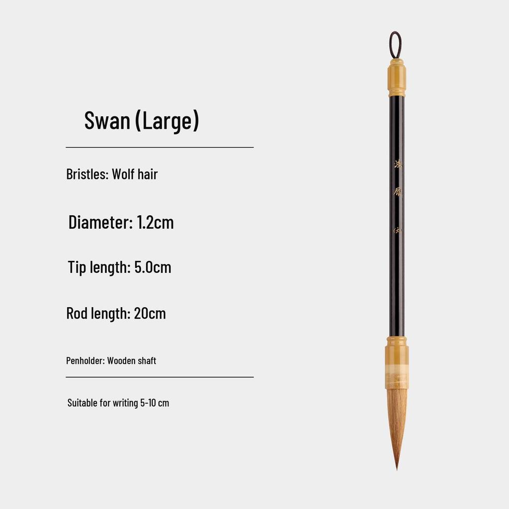 Hongyan Wolf Hair Calligraphy Brush for Beginners & Professionals - Medium Kai Brush for Chinese Painting & Student Practice