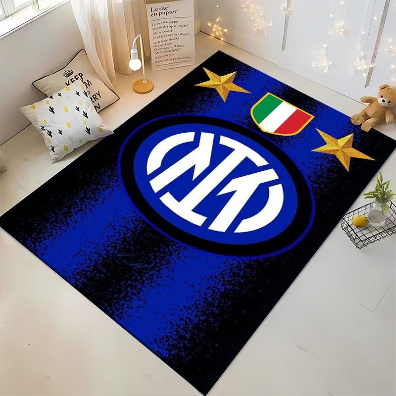 "Blue Inter Milan Logo Football Rug Design - Non-slip rug suitable for living room and bedroom sofas sofas"