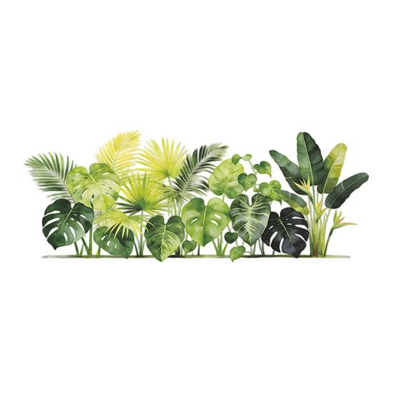 Boho Tropical Plants Wall Decals for Living Room Natural Palm Tree Monstera Leaf