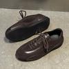 European and American splicing men's shoes low-top daily lace-up sports and leisure shoes lightweight barefoot shoes brown-J