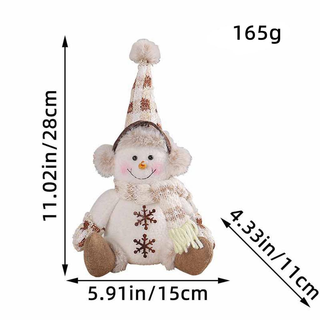 Christmas Short-legged Snowman Doll Ornaments New Warm Brown Knitted Doll Living Room Sofa Home Decor