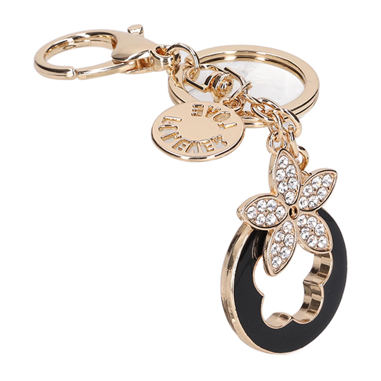 

Брелок для ключей автомобиля Красивый Практичный Изысканный Внешний вид Модный брелок в виде пятилистного клевера для чёрный