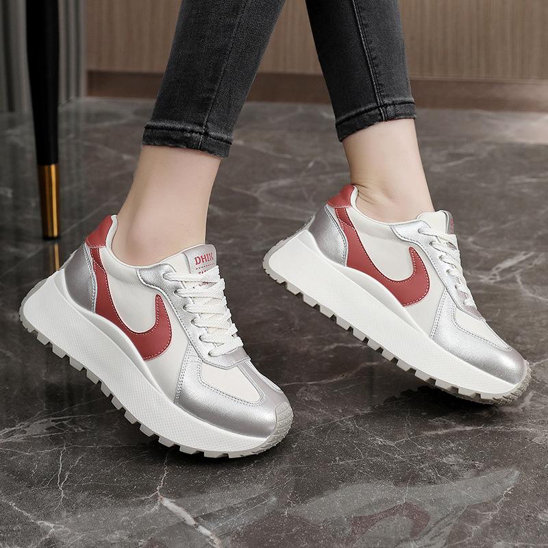 BN001-1 New L Travel Shoes for Women  Spring/Summer Heightened Easy Wear Shoes All-Matching Dad Shoes Breathable Thick Bottom Wear-Resistant