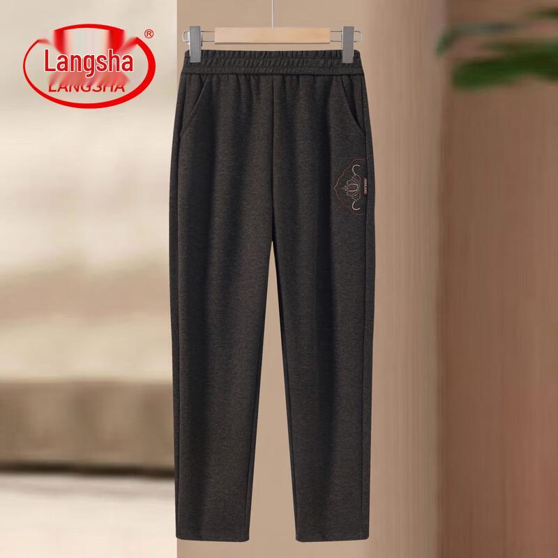 LangSha Women s Elastic High-Waist Straight-Leg Pants 3XL