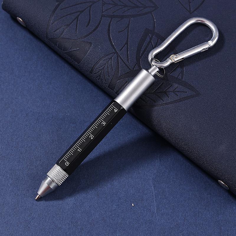 Monking 6 In 1 Multifunctional Pen With Keychain Touch Screen Stylus Capacitive Pen With Screwdriver Ruler Ballpoint Pencil Tool