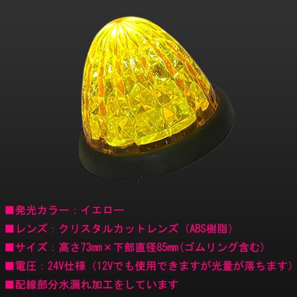 Wellvie Classy Side Marker Set of 24V Color Roadside Marker Lamps for with Crystal Cut Reflectors Lights, 10, LED, Universal, Waterproof, 16-LED,