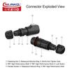 CNLINKO LP-12 IP68 Industrial Waterproof Connector Quick Plug Circular Connector PBT Plastic Shell Aviation Connector M12 2-8 Pin Male Plug and