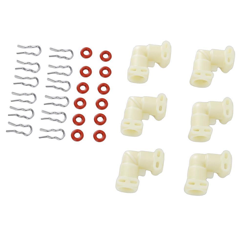 6 pièces Raccord de fluide en forme de L de remplacement pour machine à café Jura Accessoires de raccordement de ligne d'eau Avec joints toriques Colliers de serrage