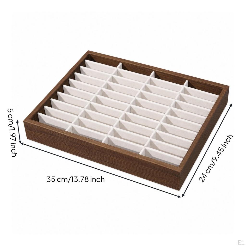 Bracelet Display Box Wooden Tray FlannelLined Bangle Organizer for Collectors,