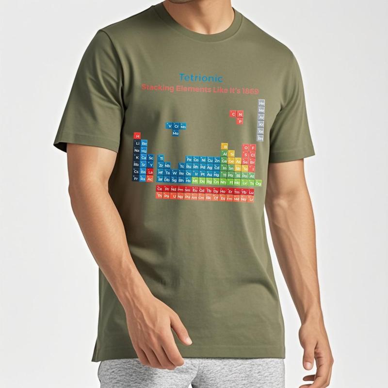 

Casual summer For him t-shirt Tetronic Periodic Table Design Short Sleeve Street Wear Round Neck Top tees men cotton t shirt 4XL