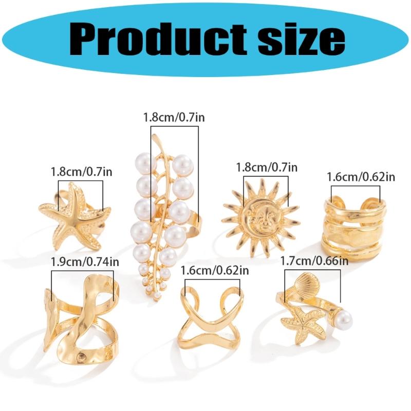 Stylish Sea Star Solar Designs Alloy Rings Comfortable Wear For Daily Outfits