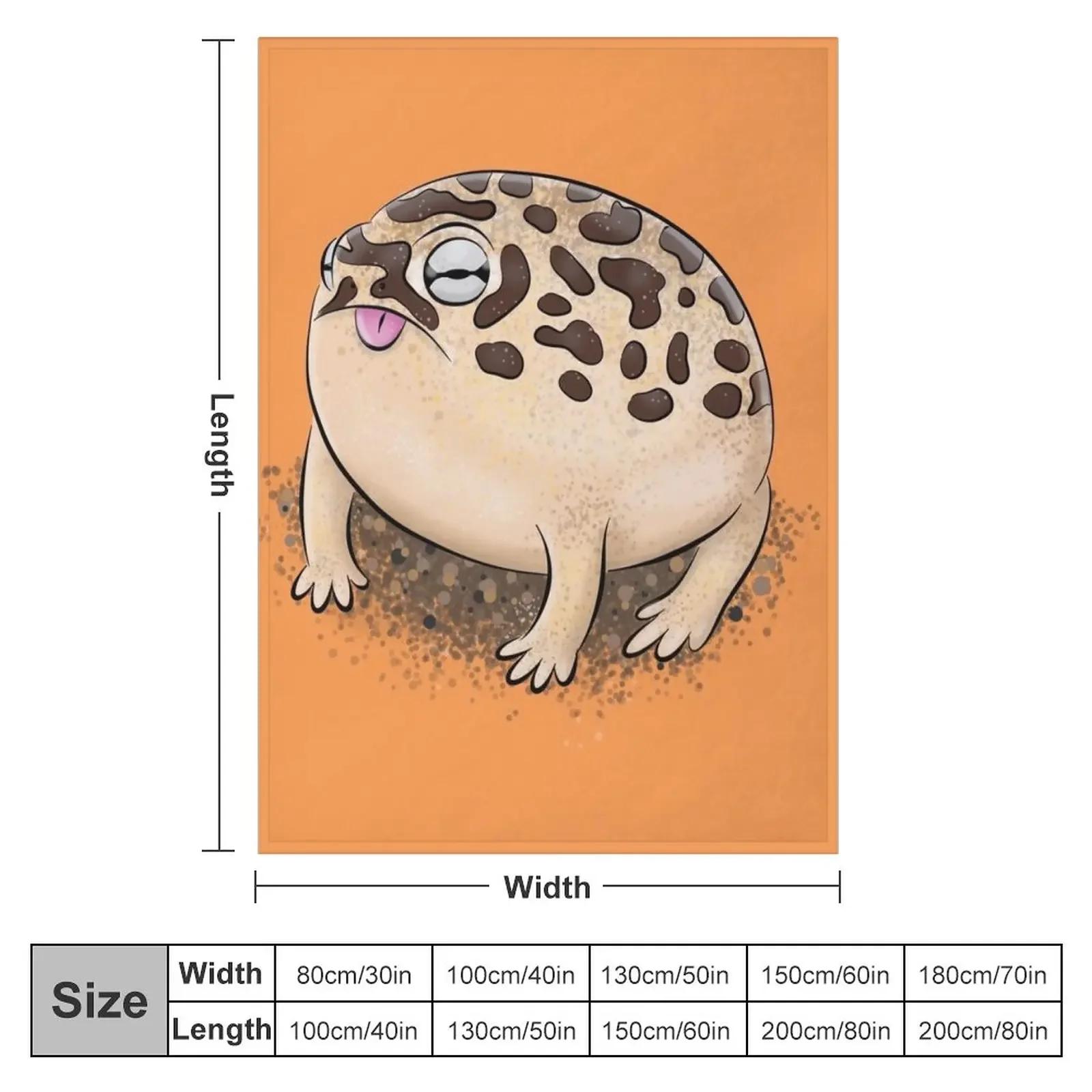 Cute Brown Desert Rain Frog Cartoon Illustration Throw Blanket for Bed or Beach Extra Large Soft Cozy Winter Blanket 100cmx150cm