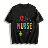 Lustiges medizinisches Thema Liebe Stethoskop Druck Krankenschwester Oberteil Reines Baumwoll-T-Shirt