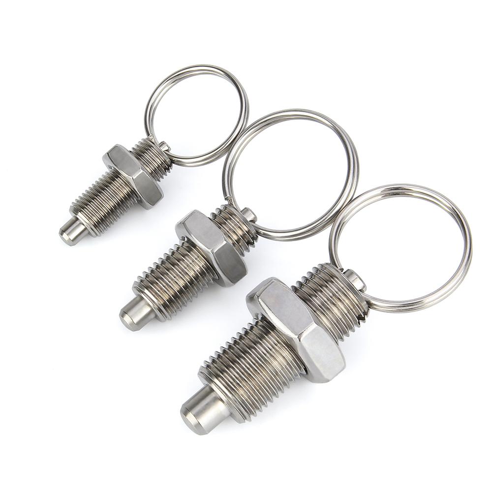 Factory Outlet M8/10/12/16/20mm Stainless Steel/ Carbon Steel Retractable Index Plungers Pull Ring Locating Pins With Lock Nuts
