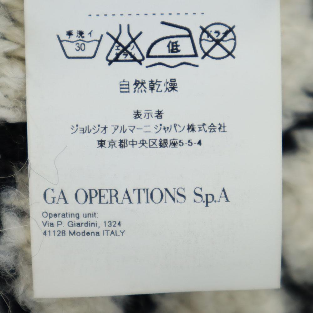 Armani Jeans Wool Blend Long Sleeve Knit Coat 40 White System Women Used