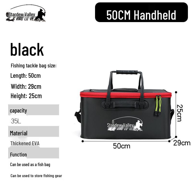 Collapsible EVA Fish Bucket with Strap - Multifunctional and Thickened Design with Built-in Keepnet