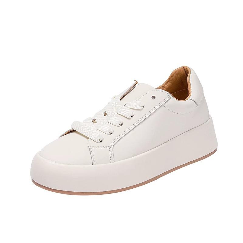 

Leather little white shoes women s platform spring new versatile lace-up casual sports shoes 40