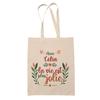 Tote Bag - PLANETEE - Life Is Prettier - Natural Jute - Printed In France - Large Reusable Size