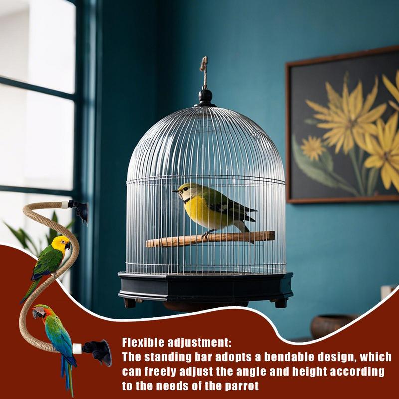 Bird Perch Toy Bendable Rope Perch Stand Portable Grinding Stick Training Toys Birdcages Accessories For Small And Medium Birds