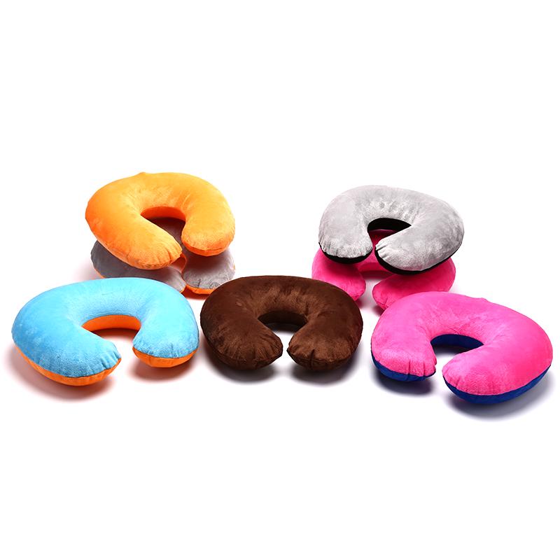 1 ks Nafukovací cestovní polštář na krk Pvc U-tvar Měkký polštář pro opěrku hlavy do auta Vzduch