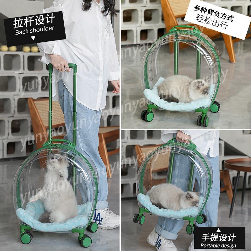 Transparent Space Capsule Pet Outing Bag - Portable Cat and Dog Backpack, Large-capacity Travel Pet Suitcase