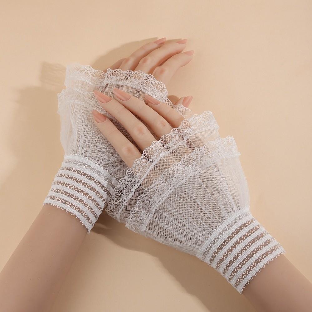 Lace Ruffled Wrist Fake Sleeves Cuffs Costume Accessory Lace Cuff Fashion Sweater Cuffs  Wedding