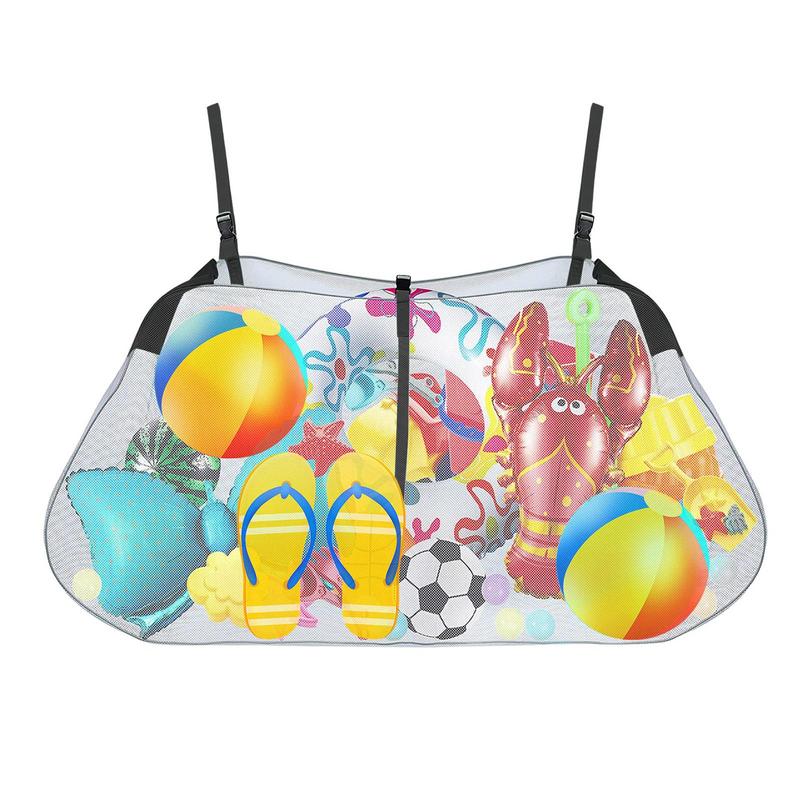 Hanging Net Water Toys Storage Mesh Bag Pool Noodles Inflatable Rafts Basketball Pool Float Storage Net Swim Ring Organizer