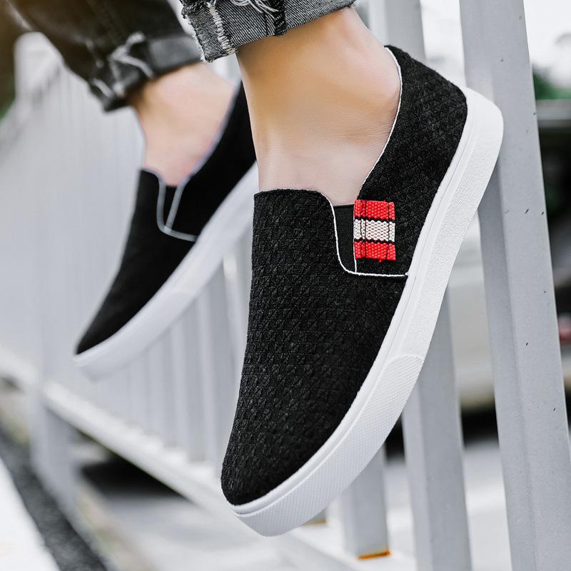 

Summer men s casual shoes Korean version of trendy linen men s shoes men s trendy shoes one pedal breathable cloth shoes men s board shoes 39 чёрный