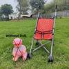1Pcs Durable Interactive Dolls Pram Stable Baby Stroller With T-Shaped Belt Baby Doll Stroller Toy Pretend Play Doll Accessories