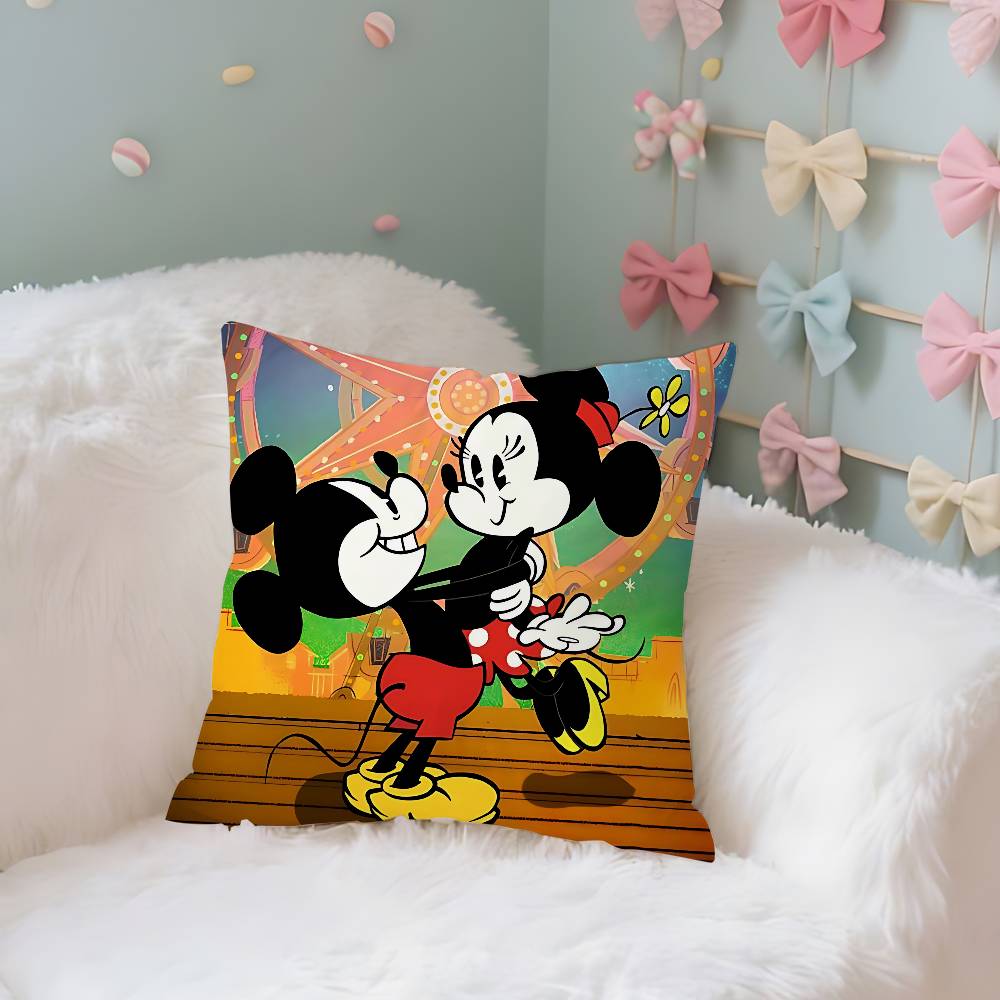 Mickey And Friends Case Plush Fabric Soft Pillowcase Double Sided Print Cushion Cover Household Gifts