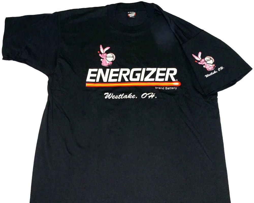 Редкая футболка Energizer Batteries Bunny 1990-х годов Westlake Ohio Новая! Унисекс футболка LG с одинарным швом M