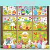 Xh107 Adorable Cartoon Style Easter Bunny Static Cling Window Decor For Kids