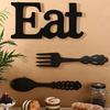 Деревенский Настенный Декор Eat Вилка Ложка Буквы Кухня Столовая Кантри Арт Рождество Хэллоуин Новогодний Подарок