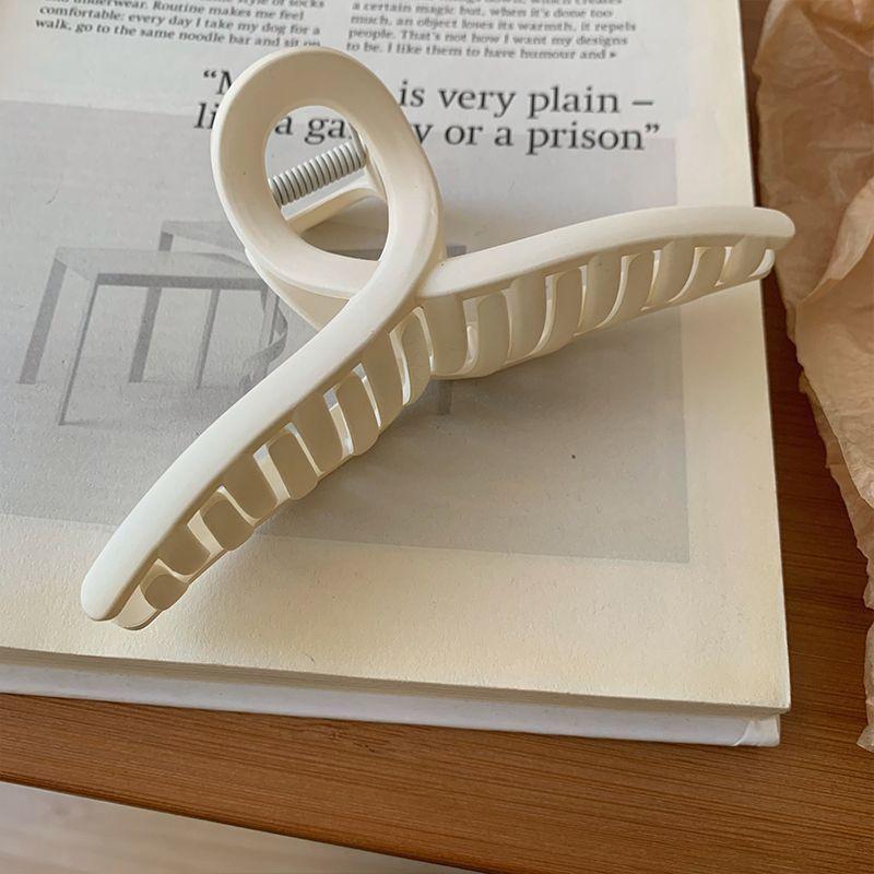 Korean Fashion Coffee Beige Large Hair Claw Solid Color Acrylic Hairpin Barrette Hair Clips Headwear Women Hair Accessories