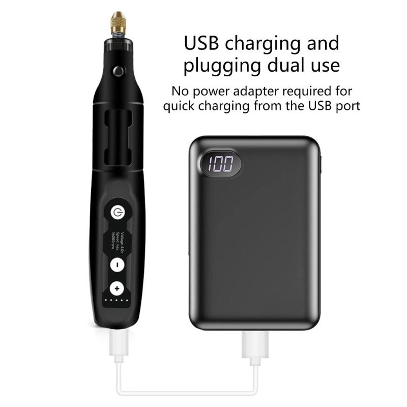 Compact 4V Rechargeable Electric Grinder 16000RPM 5 Speed Adjustable Rotary Tool Kits for Woodworking Metal Crafting