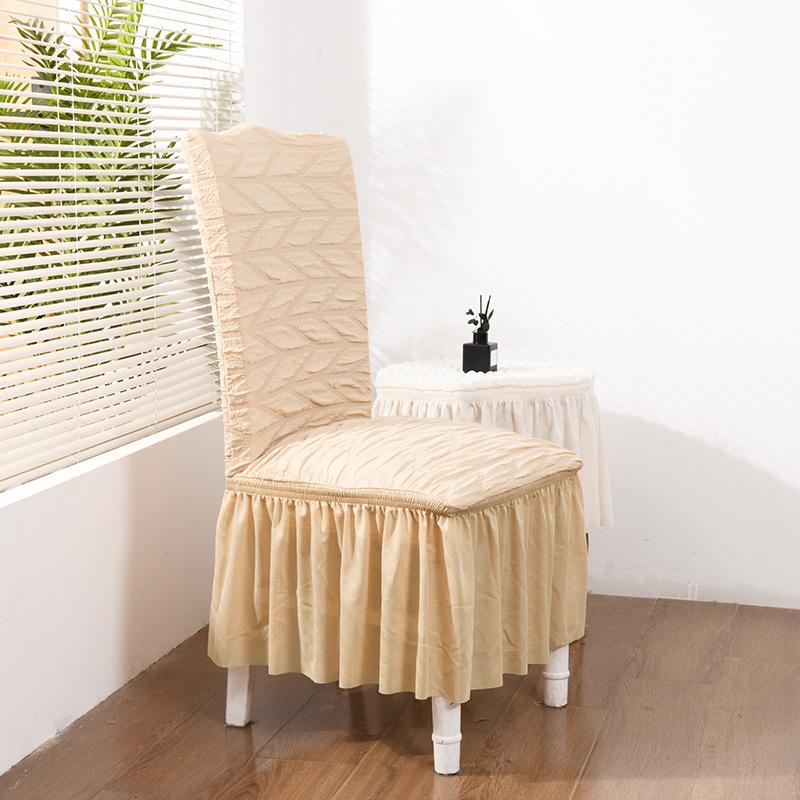 

2024 Thickened Large Plaid Seersucker Elastic Sofa Cover Solid Color Non-Slip And Wear-Resistant All-Inclusive Dining Table Chair Cover One size (chair cover)