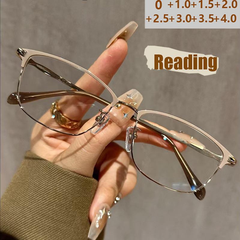 Presbyopia glasses anti-blue light middle-aged and elderly show young retro literary glasses women's ultra-light anti-fatigue high definition reading