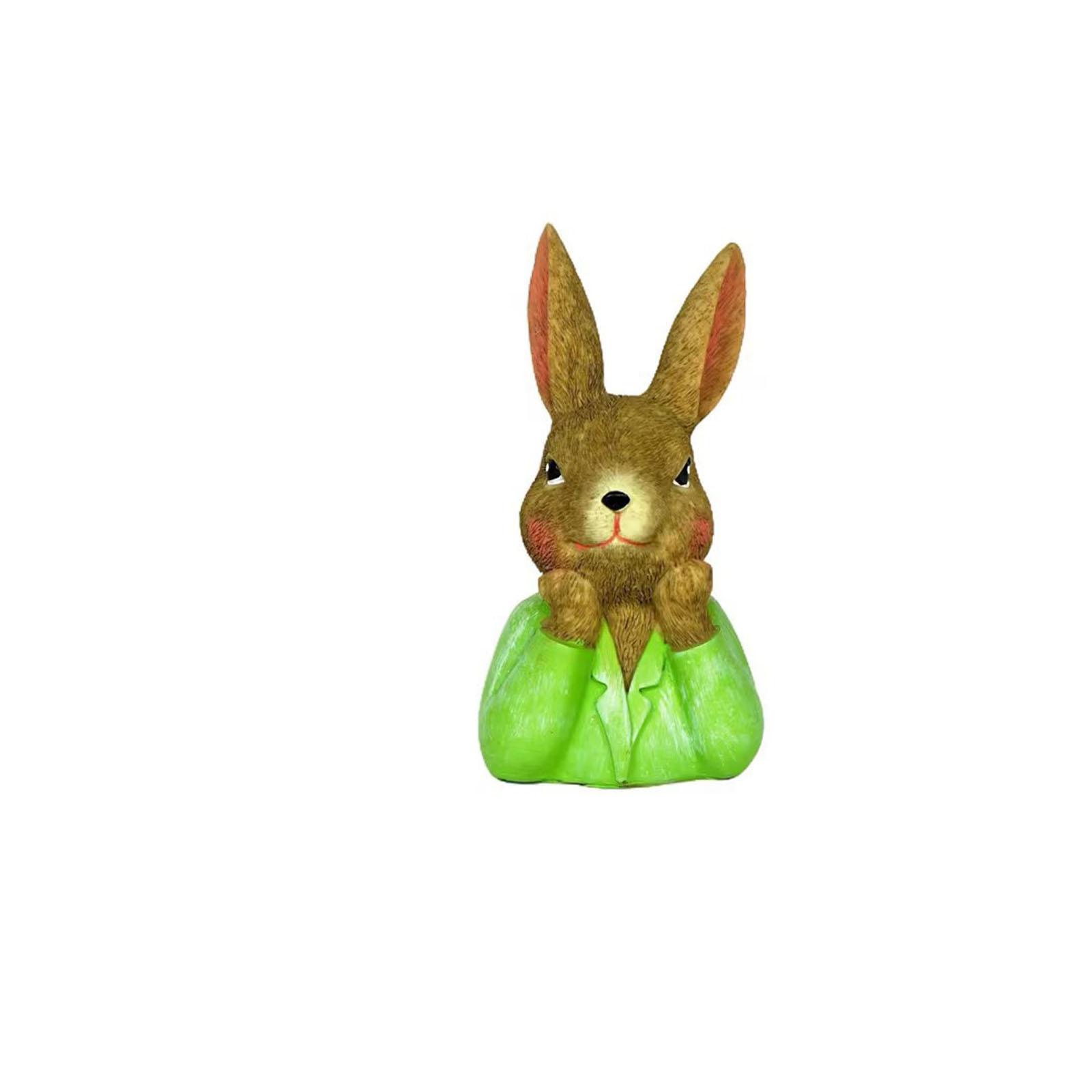 

The Easter Bunny Statue Is An Excellent Festive Decoration For Your Desk, Bookshelf Or Easter Table. One Size зелёный