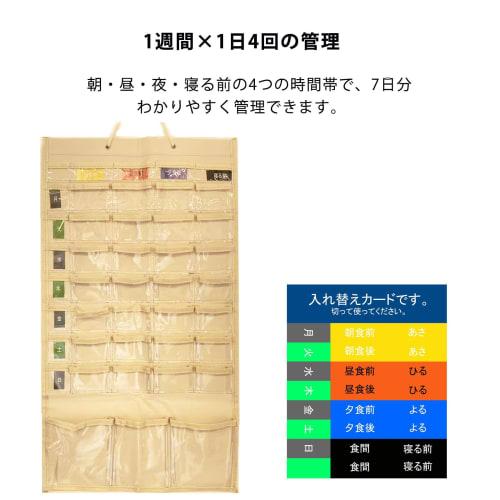 Wall-Mounted Medication Calendar with Gusseted Antibacterial Pockets for Convenient Storage and Easy Access To Medication, 1 Week, 4 Times a Day, Prev